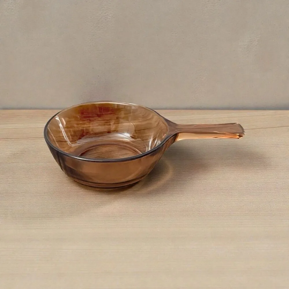 Vintage Corning Ware Visions Amber Pyrex 0.5 quart Open saucepan, USA